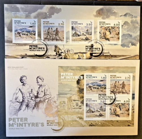 New Zealand: 2020, Peter McIntyre's World War II, 2 FDC's  As Issued.