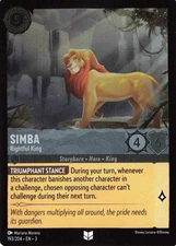 Cold Foil Simba - Rightful King 193/204 Uncommon Into the Inklands Disney Lor...
