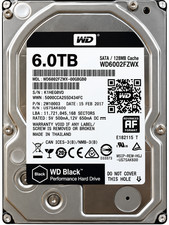 WD Black WD6002FZWX 6TB 7200RPM SATA 128MB Cache 3.5" Performance HDD