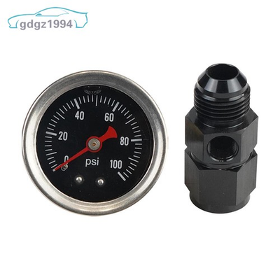 #ad 1x Fuel Pressure Gauge with 8AN Fuel Pressure Take Off Fitting 0 100Psi 1 8quot; NPT $19.94