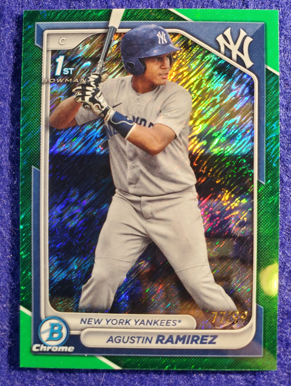 2024 Bowman Chrome #BCP-85 Agustin Ramirez 1st Bowman Green Shimmer /99