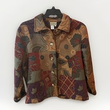 COLDWATER CREEK Patchwork Tapestry JACKET BLAZER Multi-Colors Size Xtra Large
