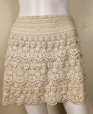 Vintage American Rag Crochet Mini Skirt Medium