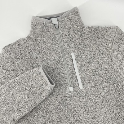 FIGS Sweater Womens XS Gray Quarter Zip Fleece Pullover Knit Warm Pocket