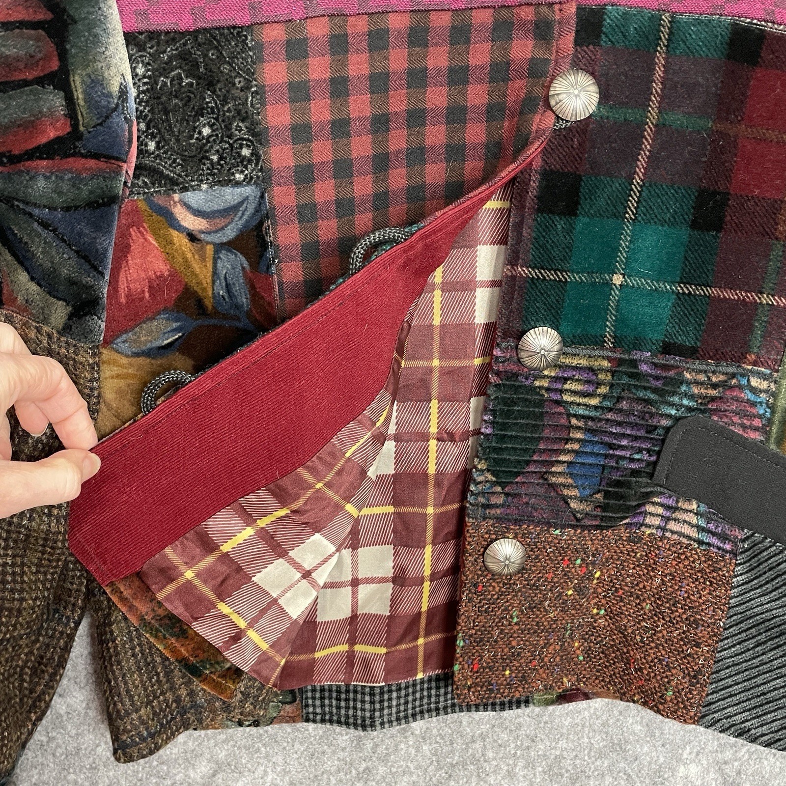 Vintage Boho Patchwork Mandarin Collar Jacket Wom… - image 5