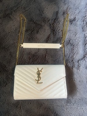 Ysl Cassandra White  Chain On Wallet Bag