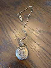 TRAIN Vintage Quartz Pocket Watch with Chain Pendent Arabic Numerals Locomotive