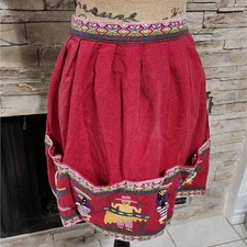 Latin American Half-Apron Folk Art Indigenous People Needlepoint One Size