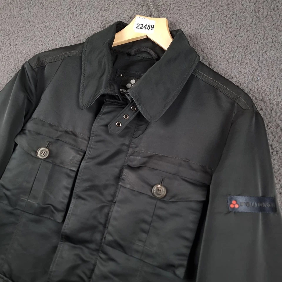 PEUTEREY Jacket Mens L Large 50 Black Goose Down Field Coat Military Collared - Image 2 of 4