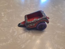 1967 TOOTSIETOY Tow Behind TRAILER Red w/ Large Purple Wheels Chicago 2.5"