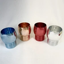 VTG MCM Aluminum Christmas Light Bulb Cup Tumbler AL Lumium Ware England 4 Set
