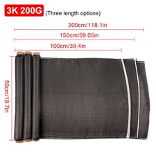 23.6''-118'' Carbon Fiber Fabric Cloth Roll 3k 200gsm 2x2 Twill Weave Black USA