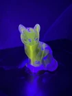 Vintage Fenton Glass Cat Figurine Cobalt Blue -  UV Reactive Under 395nm!