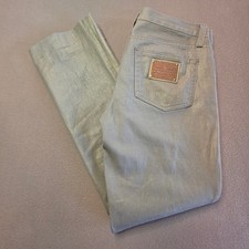 Polo Ralph Lauren Rare VTG 867 Gold Metallic-Coated Jean Pant Sz 29 Made In USA