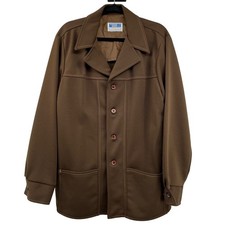 Vintage Farah Time Out Shacket Mens L? Used Brown 70s USA Made