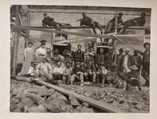 RPPC Group Of Men At Construction Site Posing...