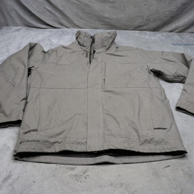 Columbia Titanium Jacket Men Large Gray Insulated Removable Liner Wind Rain 3in1
