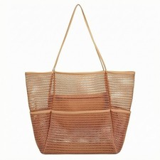 Mesh Strandtasche Luftig Netz-Strandtasche Gro&szlig;es Hauptfach f&uuml;r Alltag