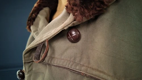 Vintage 1950s French ‘Canadienne’ Barnstormer Mackinaw Mouton Canvas Jacket “L” image 12