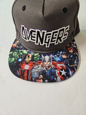 Marvel Avengers Embroidered Logo Snapback Adjustable Gray / Multicolor Brim Hat