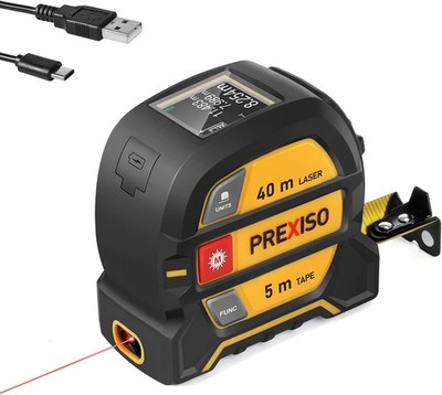 PREXISO Laser Entfernungsmesser 40m, Digitales, mit LCD Hintergrundbeleuchtung