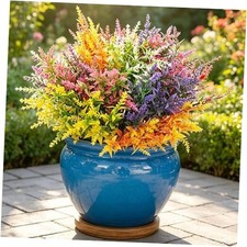14 Bundles Artificial Flowers for Outdoor, Faux UV Pointed Leaf Wheat