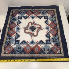 Vintage USA MADE Aztec Western Bandana Handkerchief RN14193 biker cowboy native