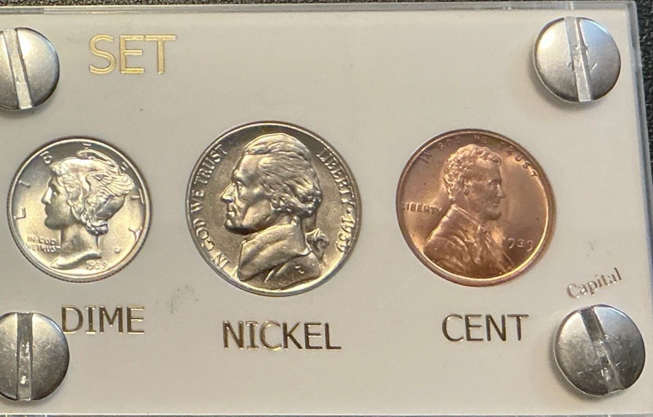 1939 Silver US Mint Year Set Gem BU Coins White Capital Holder Display Box - Image 4 of 4