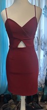Crystal Doll Dress Junior 7 Red Sexy Bodycon Ruched Party Cocktail Siren Flam