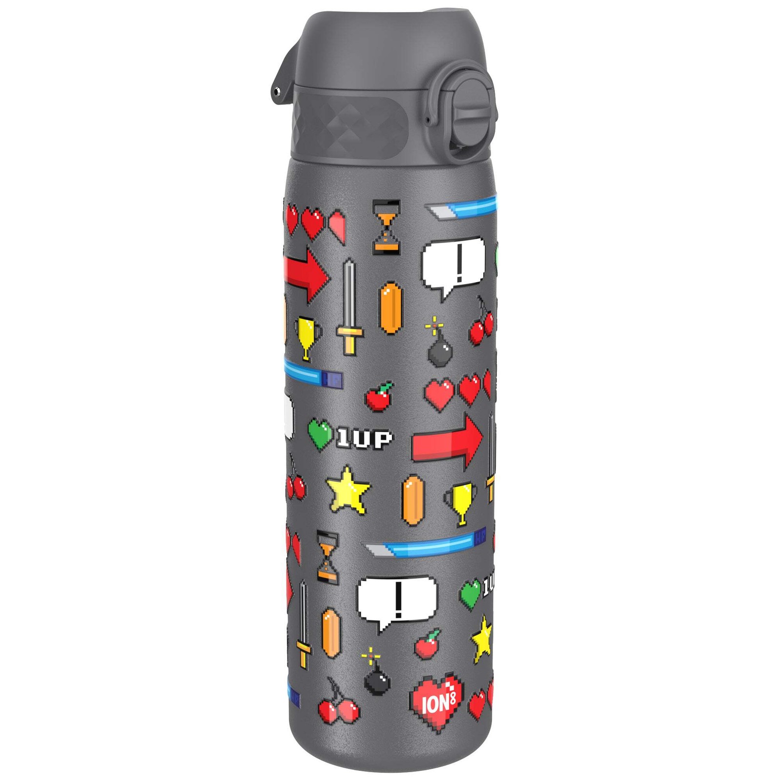 Leak Proof Slim Thermal Water Bottle, Insulated Steel, Gamer, 500ml (17oz)