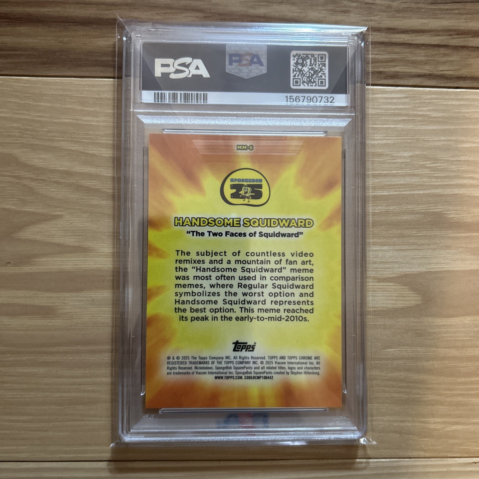 Topps Chrome SpongeBob 2025 Masterful Memes Handsome Squidward #MM-6  view 2