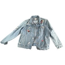 Wax Jean Jacket Womens Small Denim Distressed...