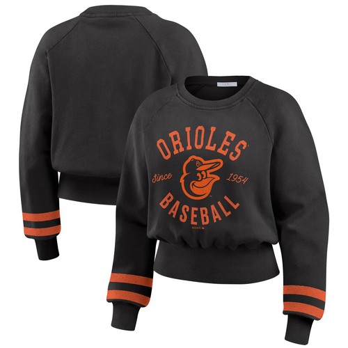 Women's WEAR by Erin Andrews Black Baltimore Orioles Vintage Washed Cropped