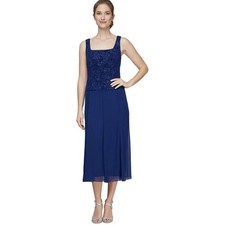 Chiffon Blue Navy Mother Of The Bride Wedding Formal Modest Lace Beaded Dress 8
