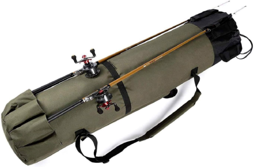 Fishing Bag Fishing Rod Reel Case Carrier Holder Fishing Pole Storage for 5 Rods - Picture 1 of 9
