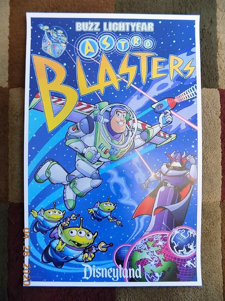 2005 Disney Buzz Lightyear Astro Blasters 11 x 17 Attraction Poster ...