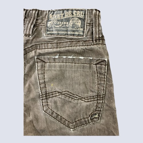 Rivet De Cru Jeans Mens 30x31 Brown James Slim Straight 100% Cotton - Picture 4 of 14