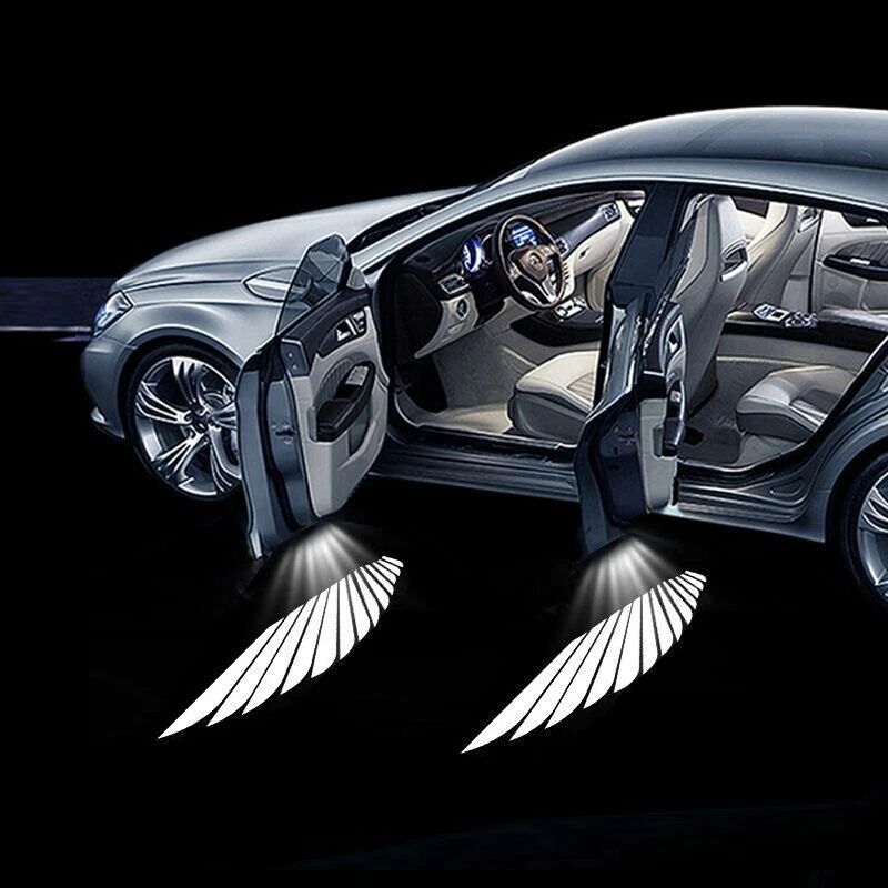 1Pair Car Angel Wings Wireless Door LED Welcome Light Courtesy Shadow Projector - Image 4 of 4