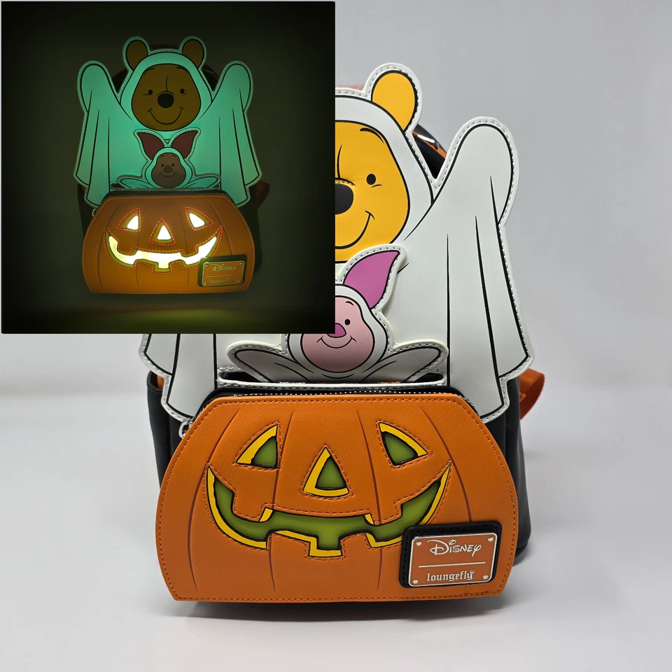 🌍📦 Loungefly Winnie Pooh Puh Puuh Piglet Halloween Mini Rucksack Backpack Sac - Bild 1 von 4