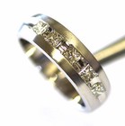 New 14k white gold princess 1.04ct diamond SI2 H wedding band ring mens 10.25 — photo 6