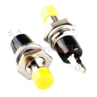 20pcs 8mm yellow SPST 2 Pin Momentary Push Button Switch push-on Release-off