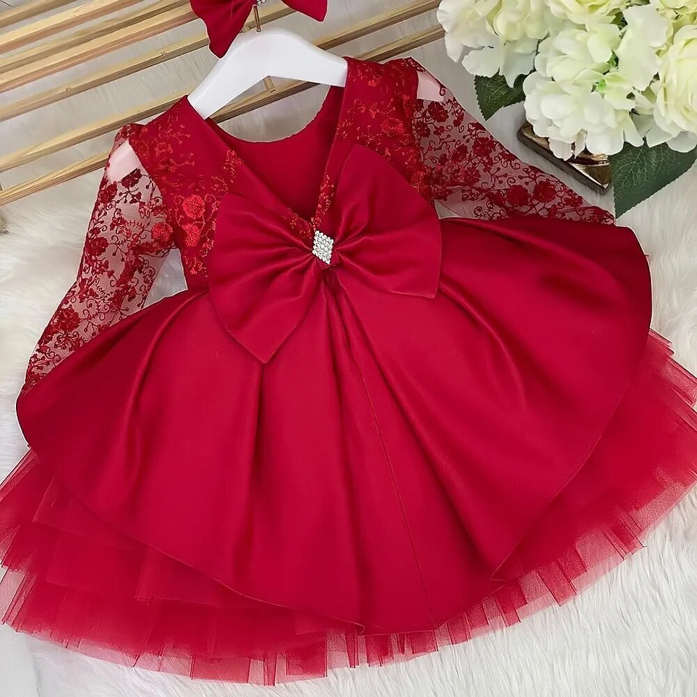 christmas dress 3t red and white christmas dresses for kids and girls Proper Peony Girls White  / Red Bow Angelica Christmas Dress 3T