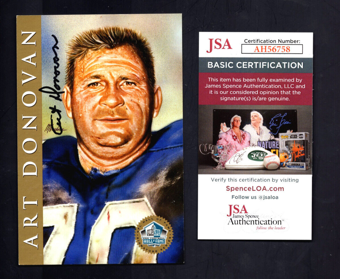 Jim Otto Autographed Signed Oakland Raiders Goal Line Art Card Baltimore Colts AUTO #'d HOF 1968 JSA 
