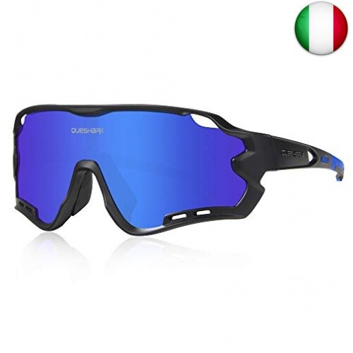 Queshark Polarizzati Occhiali Ciclismo con 4 Lenti Intercambiabili Occhiali  | eBay