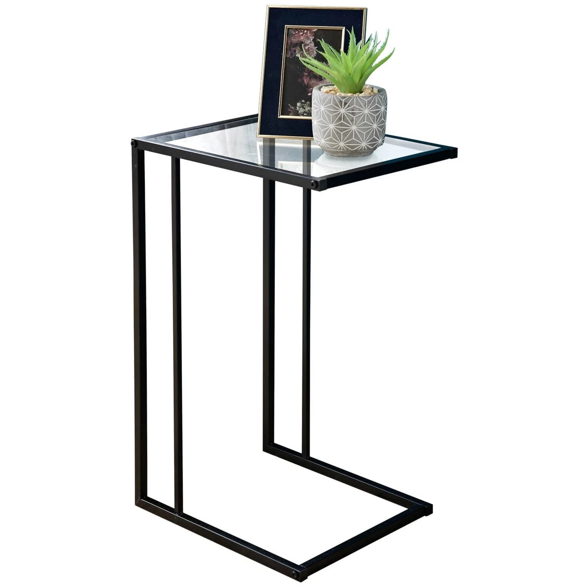 Black end tables cheap with glass top