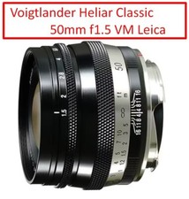 Voigtlander Heliar Classic 50mm f1.5 VM Leica M Bayonet Mount Manual Focus