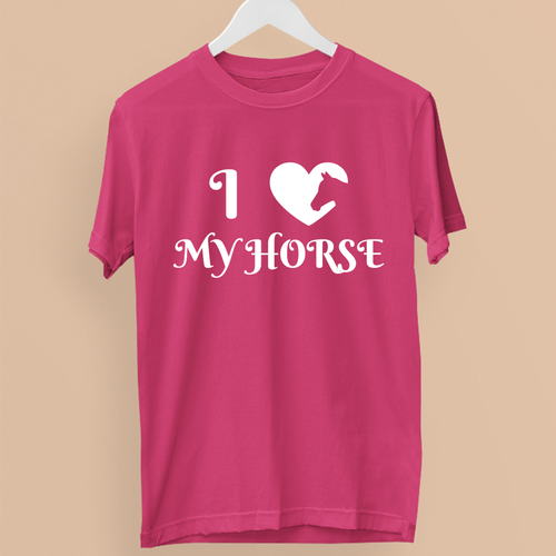 I LOVE MY HORSE T-SHIRT EQUESTRIAN LOVERS ANIMAL PETS RIDING FUNNY RETRO GIFTS - Picture 20 of 22
