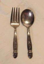 Antique Silver Holmes  Edwards Toddler Utensils