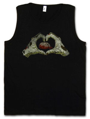 ZOMBIE HEART TANK TOP Living Dead The Walking Fun Smile Zombies Brain Eater Love