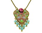 Enamel Art, Crystals Beautiful. Lovely Michal Negrin Necklace